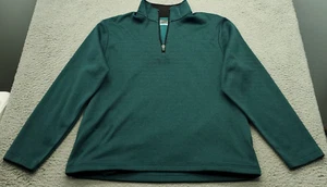PGA TOUR Sweatshirt Mens Medium Green Fleece Lined Golf Performance Quarter Zip - Picture 1 of 6