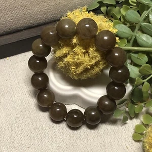 Armband 14 mm groß gelb braun Hetian Jade - Bild 1 von 6