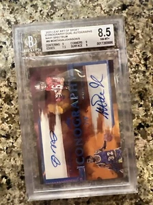 Montana & Johnson Signed 2023 Leaf AOS Iconography Dual Navy BGS 8.5 Auto 10 7/9 - Picture 1 of 5