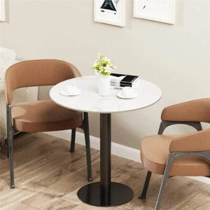 High Bistro Pub Table Round Bar Metal Base Sintered Stone Top Table - Picture 1 of 15