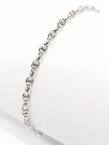 Bracciale catena maglia traversino lucidi lavorato in Oro Bianco - 18 kt ( 750 ) - Imagen 1 de 7