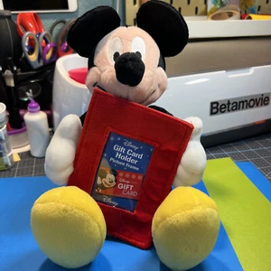 Disney Store Mickey Mouse Plush Christmas Stuffed Animal Gift Card Holder - Picture 1 of 9