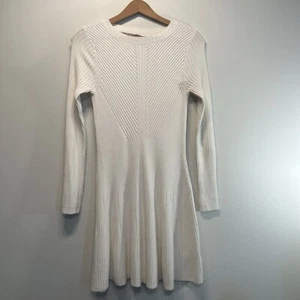Elie Tahari Womens Ribbed Cashmere Blend A Line Dress Size S Ivory - Picture 1 of 8
