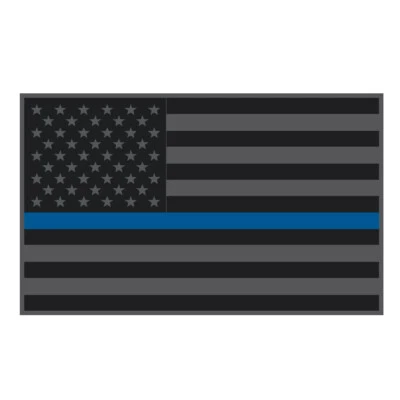 STAR REFLECTIVE Subdued AMERICAN FLAG THIN BLUE LINE DECAL fire Multiple Size Law