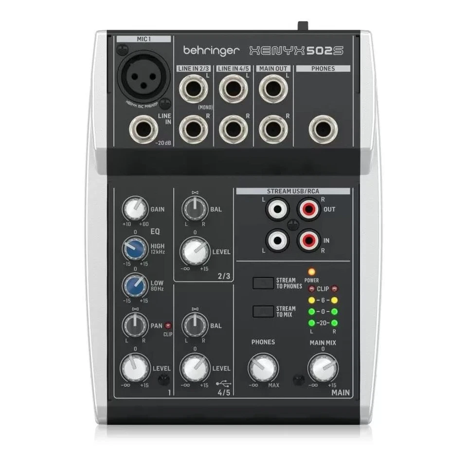 XENYX 502S Premium Analog 5-Input Mixer with USB Streaming Interface - Image 1 of 4