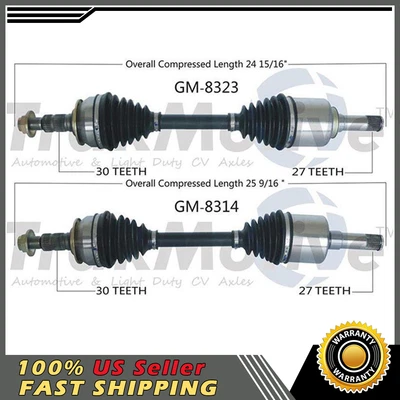 Juego de 2 pares de ejes delanteros SurTrack CV para Cadillac SRX 2012-2016 Foto 1 de 4