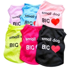 5 Pack Summer Dog Pet Clothes Small Dog XS-L Tee Shirt Dog Clothes Personalized - Foto 1 di 33