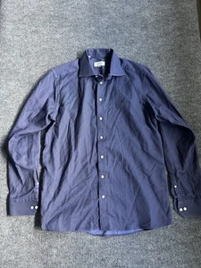 Camicia elegante Eton vestibilità contemporanea taglia 42 16,5 L blu navy motivo geometrico - Foto 1 di 12
