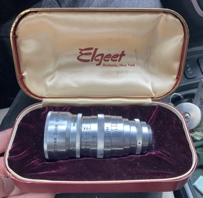 Elgeet Wide Angle 13mm f1.5 C MOUNT CINE LENS Bolex Filmo 16mm Camera w/ Case - Image 1 of 4