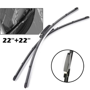 Twin Front Windshield Wiper Blades Pair Set For Audi B6 B7 C5 S4 A4 C5 A6 CLK - Picture 1 of 6