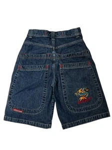 Vintage Jnco Jean Shorts Youth Boys Size 14 Dragon Pocket Y2K Retro Skater Jorts - Picture 1 of 9