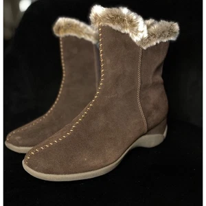 Botas Sporto para mujer de gamuza marrón talla 8,5 W7209 forradas laterales con cremallera - Imagen 1 de 9