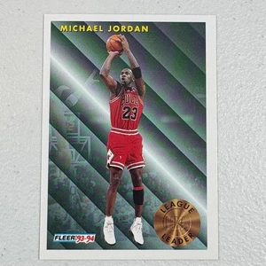 1993-94 Fleer MICHAEL JORDAN #224 League Leader Card Chicago Bulls HOF - Foto 1 di 2