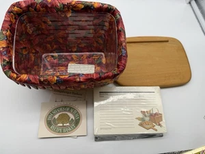 Longaberger 1994 Sombras de Otoño Receta Cesta Forro Tarjetas Tapa Protector - Imagen 1 de 9