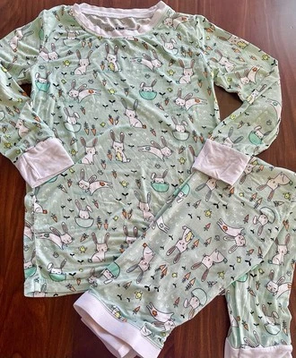 Little Sleepies Pajamas OG RARE Mint Bunnies Rabbit Easter Spring Size 9/10 - Image 1 of 4