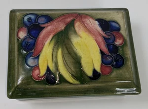 Caja de tocador W. MoorCroft, con tapa - para baratijas, hoja y fruta de los años 30 vintage - Imagen 1 de 13