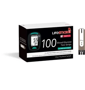 LifeSmart 2TwoPlus Blood Glucose Test Strips 100 - Picture 1 of 1