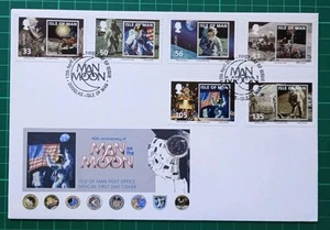 ISLE OF MAN 2009 MAN IN THE MOON 40TH ANNIVERARY APOLLO FDC - Picture 1 of 2