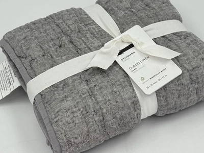 Nuevo con etiquetas Pottery Barn Cloud algodón lino acolchado farsa ~ tamaño estándar, gris Foto 1 de 4