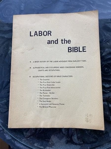 1972 Labor and the Bible 24 Page Booklet History Ancient Labor Movement - Picture 1 of 3