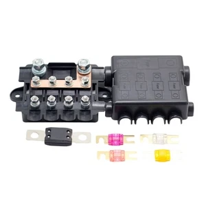 Heavy Duty Power Distribution Fuses Holder 4+1 Way Safety Bolt Type Fuse Box - Picture 1 of 8
