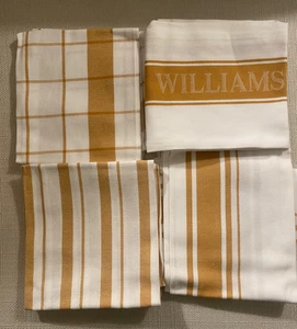 Juego de 4 toallas de té de cocina Williams Sonoma con logotipo clásico nuevas - Imagen 1 de 6
