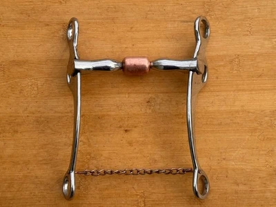 Billy Allen Western Reining Horse Bit ~ Center Copper Roller ~ 5" - Bild 1 von 2