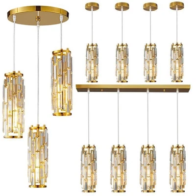 Crystal Pendant Light Kitchen Lamp Gold Ceiling Lights Dining Room Chandeliers - Image 1 of 4