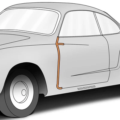 Door Pillar Weatherstrip Seal for 1956-74 Type 1 VW Base Karmann Ghia - LH Side - Image 1 of 4