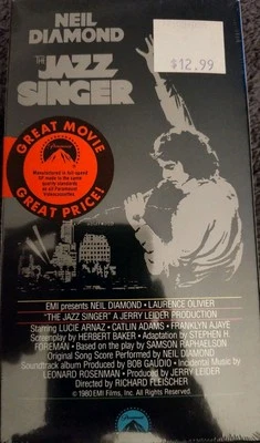 The Jazz Singer (VHS, 1989) Neil Diamond, Laurence Olivier SEALED with Watermark - Image 1 of 3