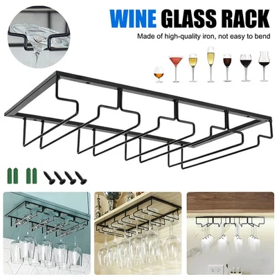 Glasses Rack Holder Stand Upside down Goblets Display Wine Hanger Black NEW - Image 1 of 4