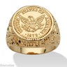 Men's 14K Gold Plated Ring - Emerald Cut Onyx & Crystal Accent, Sizes 8-13 9 thumbnail image