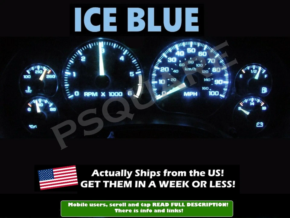 Cuadro de instrumentos LED azul hielo para Chevy Blazer S10 GMC Jimmy 01 05 Foto 1 de 2