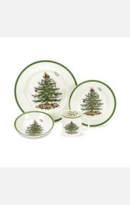 Juego de 4 piezas de gres para árbol de Navidad Spode Holiday servicio para 1 Foto 1 de 3