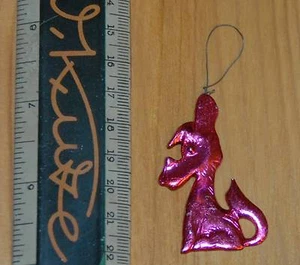 PINK DOG X-MAS TREE DECORATION ORNAMENT VINTAGE USSR? GDR PLAIN 1960s - Picture 1 of 1