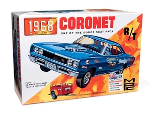 MPC 1/25 Scale 1968 Dodge Coronet w/Trailer Plastic Model Kit MPC975 - Picture 1 of 2