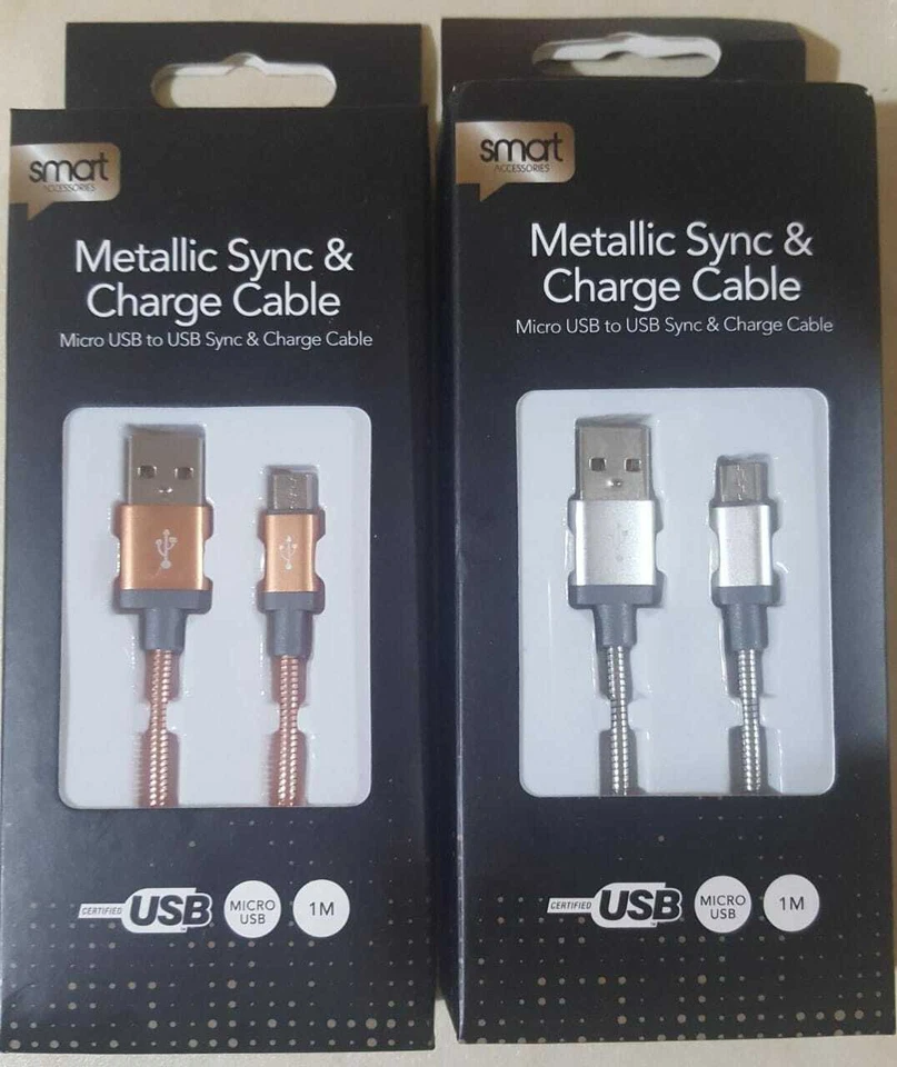 High Quality Matelic Sync And Charge Micro-USB Cable For Samsung/LG/Sony/HTC 1m - Image 1 of 1