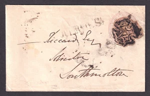 GB QV good 1842 penny pink cover with silk threads and Maltese Cross - Picture 1 of 2