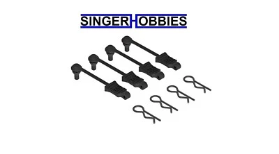 ARRMA ARAC3445 Body Clip Retainer 1/10 Black (4) NEW IN PACKAGE AR390165 HH - Image 1 of 2