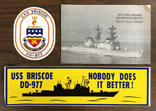 RARE Vintage US Navy USS BRISCOE DD-977 Destroyer Lot Guide & Sticker Decals