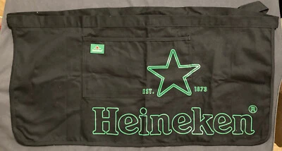 Grembiule bar originale Birra HEINEKEN 100% cotone colore nero cm.68x35 - Immagine 1 di 3