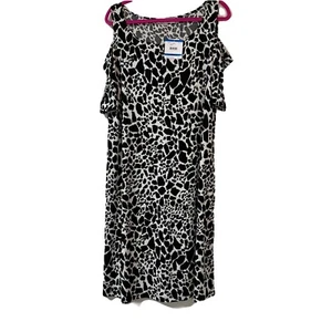 Kasper Women’s Cold Shoulder Dress Size XL Short Sleeve Print Shift NWT - Picture 1 of 7
