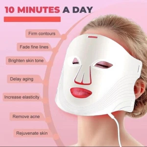 LED Face Glow Therapy Mask – Rejuvenating Skincare (White) - Picture 1 of 2