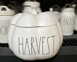 Rae Dunn HARVEST Pumpkin Canister Serving Dish/Tureen Fall Thanksgiving - Picture 1 of 1