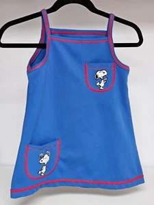Vintage DANCING SNOOPY Peanuts 1970s girls Jumper Dress size 7 Danskin United - Picture 1 of 10