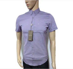 Gucci Mens Lovely Rare Double G Logo Skinny Fit Stretch Shirt RRP £365 Authentic - Picture 1 of 8