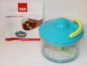 KUHN RIKON SWISS PULL CHOP, Manual Food Processor with Pull Cord, Blue, New - Picture 1 of 12