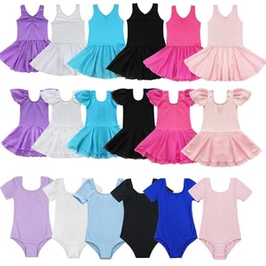Girls Kids Ballet Leotard Dance Dresses Ballerina Tutu Skirt Dancewear Costume - Picture 1 of 112