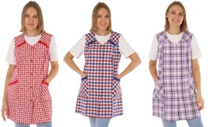 7/8 casaca delantal corto colorido sin brazo bata delantal de cocina delantal de bata - Imagen 1 de 8