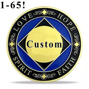 Personalized Year NA Medallion Sobriety Coin Narcotics Anonymous Recovery Gifts - Picture 1 of 11